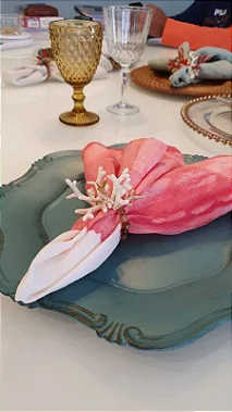 PORTA GUARDANAPO CORAL BRANCO (UNIDADE)