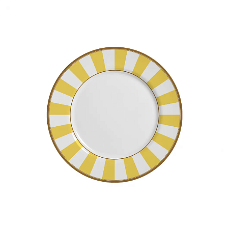 PRATO SOBREMESA STRIPE AMARELO - UNIDADE