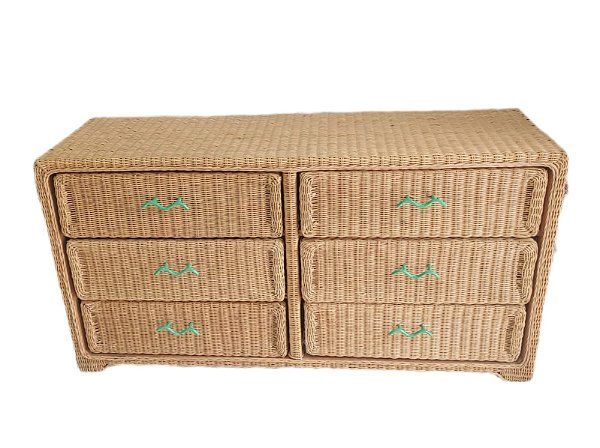 CÔMODA JAVA COM PUXADOR VERDE