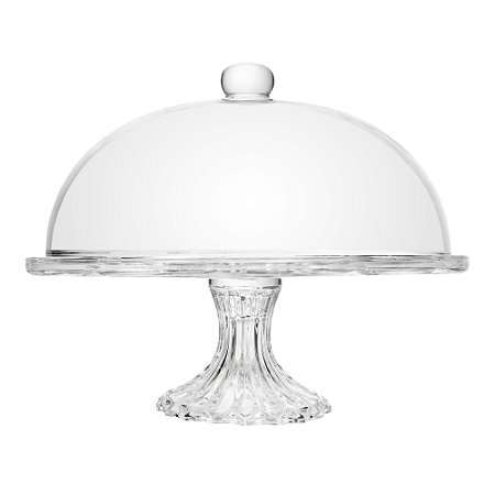 BOLEIRA / PRATO BOLO COM PÉ E CÚPULA ADELI DIAMOND