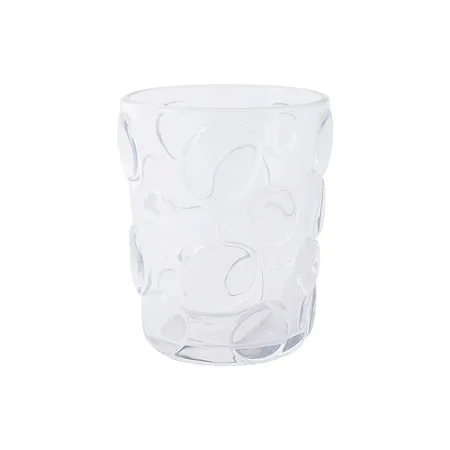 COPO EM VIDRO TRANSPARENTE COM TEXTURA BOLHAS