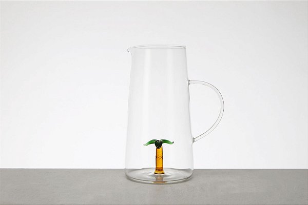 JARRA DE VIDRO COM PALMEIRA
