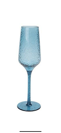 TAÇA DE CHAMPAGNE BOLHAS ACRÍLICO AZUL