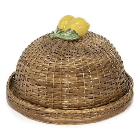 PORTA BOLO / BOLEIRA DE LIMÃO SICILIANO - VIME NATURAL