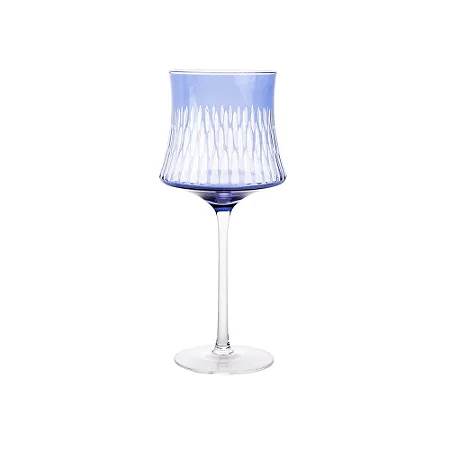 TAÇA EM VIDRO MARRAKECH AZUL E TRANSPARENTE