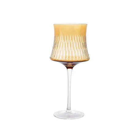 TAÇA EM VIDRO MARRAKECH ÂMBAR E TRANSPARENTE