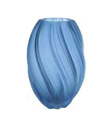 VASO DE VIDRO ESPIRAL AZUL