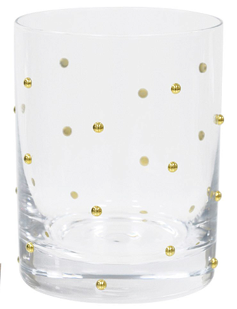 COPO BAIXO EM VIDRO TRANSPARENTE DOTS