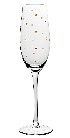 TAÇA DE CHAMPANHE EM VIDRO TRANSPARENTE DOTS