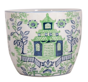 VASO / CACHEPOT DE PORCELANA  GREEN TEMPLE - G