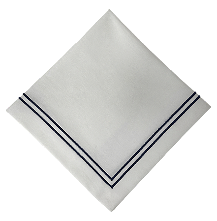 GUARDANAPO DE MESA C/ BORDADO DUPLO - AZUL MARINHO