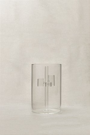 VASO DE VIDRO COM APOIO INTERNO TRANSPARENTE