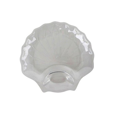 PETISQUEIRA / SALADEIRA COM MOLHEIRA CONCHA TRANSPARENTE