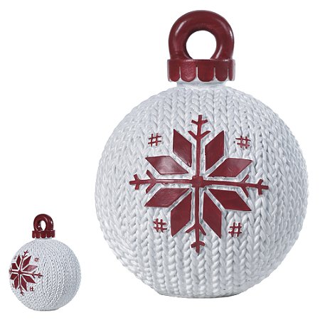 NOVELO DE NATAL BRANCO COM FLOCO VERMELHO