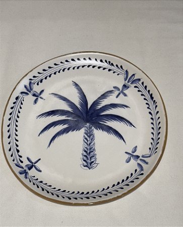 PRATO SOBREMESA TROPICAL COQUEIRO AZUL