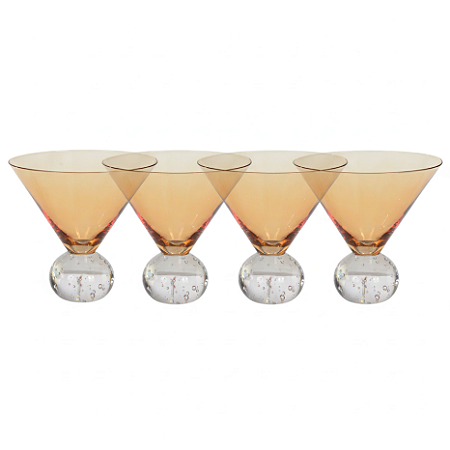 CJ. 4 TAÇAS DE SOBREMESA ÂMBAR LUA