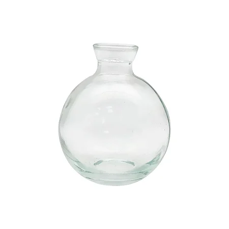 MINI VASO COLLOR BOJUDO DECORATIVO EM VIDRO TRANSPARENTE