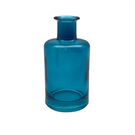 VASO COLLOR GARRAFA DECORATIVO EM VIDRO AZUL - P