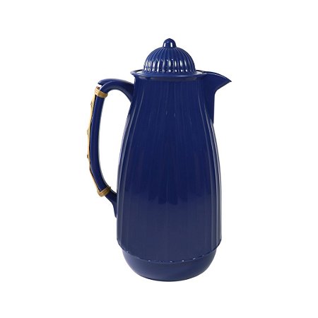 GARRAFA TÉRMICA SOFIA AZUL MARINHO - COM ALÇA DE BAMBU