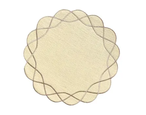 JOGO AMERICANO REDONDO ALEGRA PALHA COM BORDADO DOURADO