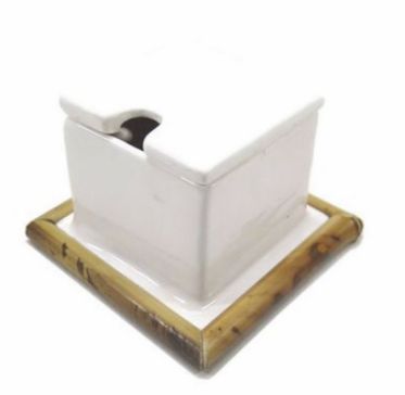 AÇUCAREIRO CERÂMICA - BAMBU (LINHA CAFÉ)