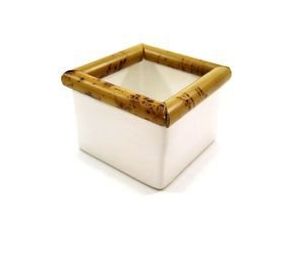 PORTA ADOÇANTE CERÂMICA BRANCA - BAMBU (LINHA CAFÉ)