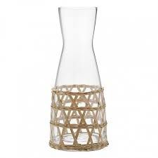 JARRA DE VIDRO E RATTAN BEGE 1L