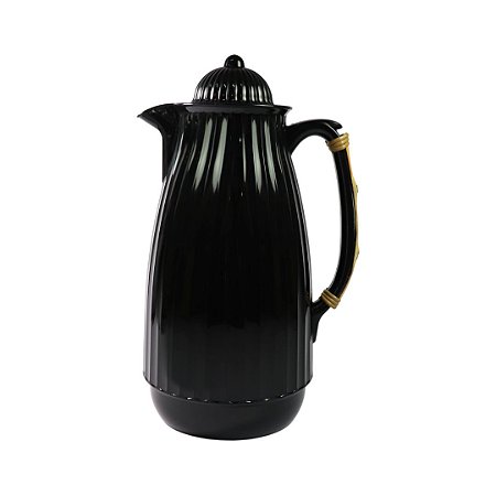 GARRAFA TÉRMICA SOFIA PRETA - COM ALÇA DE BAMBU