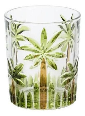 CONJ. 6 COPOS BAIXOS CRISTAL PALM TREE HANDPAINT 340ml