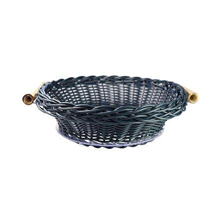 CESTA DE PÃO TRANCOSO REDONDA VIME C/ALÇA DE BAMBU P - AZUL MARINHO