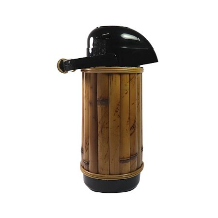 GARRAFA TÉRMICA PRETA DE BAMBU - 1L