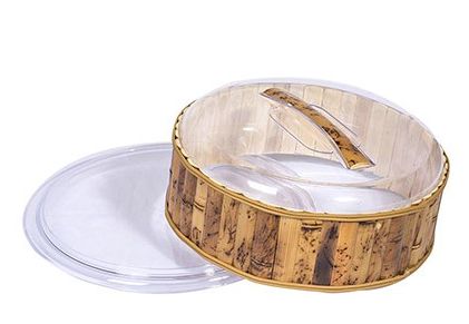 BOLEIRA / PORTA BOLO ACRÍLICO COM BAMBU