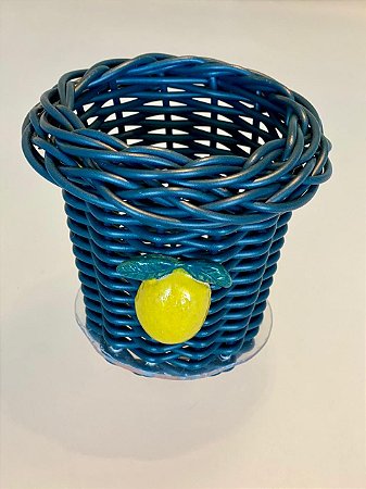 PORTA REQUEIJÃO LIMÃO SICILIANO - AZUL MARINHO VIME SINTÉTICO