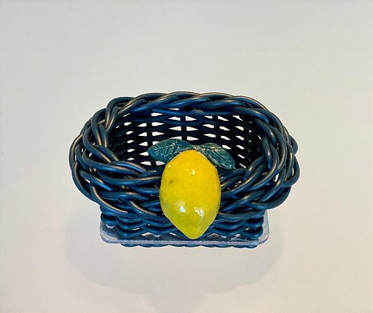 PORTA ADOÇANTE / SACHET LIMÃO SICILIANO - AZUL MARINHO VIME SINTÉTICO