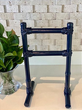 PORTA TOALHA BAMBU AZUL MARINHO - P