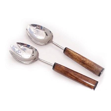 JG DE TALHERES P/ SALADA 2PÇ INOX E CABO EM CHIFRE