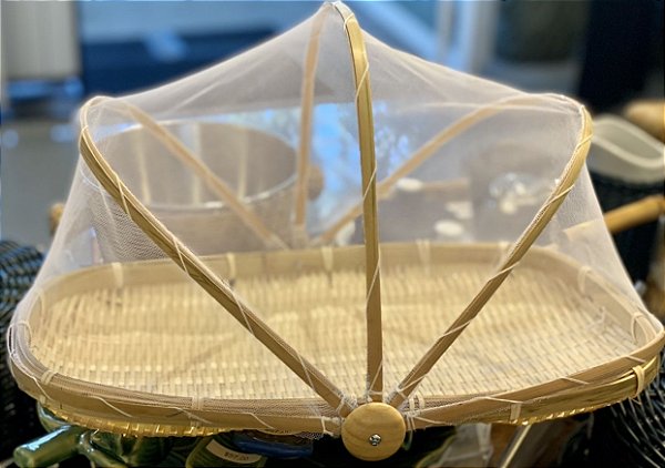 CESTA PARA PÃO E BOLO COM COBERTURA - RETANGULAR