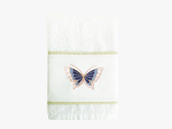 TOALHA BORDADA PARA LAVABO - BORBOLETA