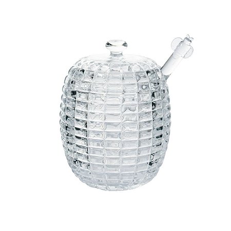 MELEIRA / PORTA MEL DE CRISTAL - C/PEGADOR E TAMPA TRESS 210ML
