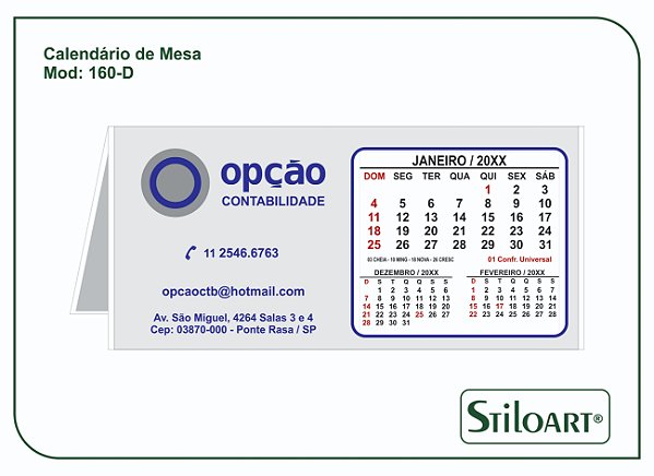 Calendário de Mesa 160-D