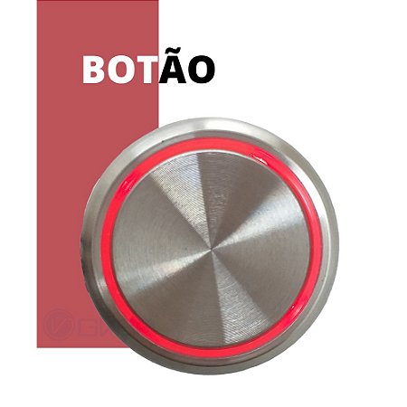 Botão Chamada Elevador Led 4 Vias 24v Gvbr Vermelho Tipo Neo