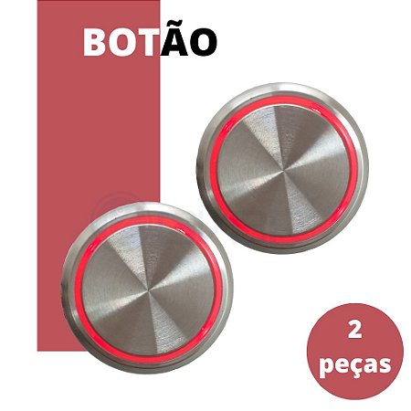 Kit 2 Botões de Chamada de Elevador 4 vias Vermelho - Tipo Neo