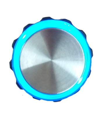 botão côncavo led azul 4 vias