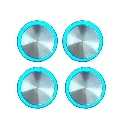 kit 4 botões côncavo chamada de elevador 3 vias led azul