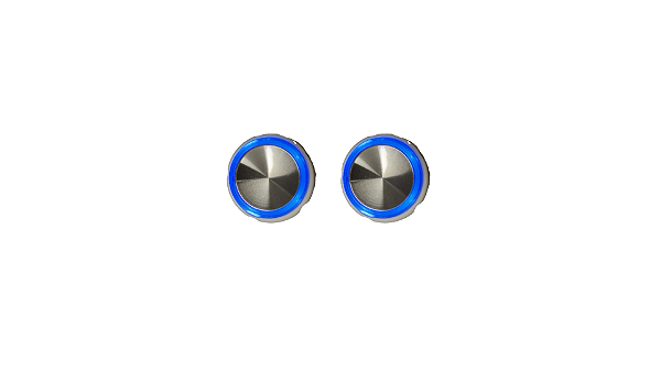 Kit 2 Botão Chamada Côncavo Espelhado Led Azul 4 Vias Neo 24v Otis