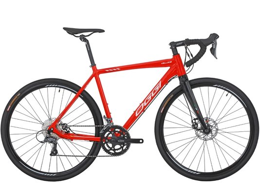 Bicicleta OGGI 700 VELLOCE DISC CLARIS 16V VERMELHO/GRAFITE/BRANCO