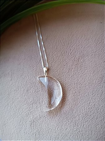 Quartzo Lua + Corrente Prata 925