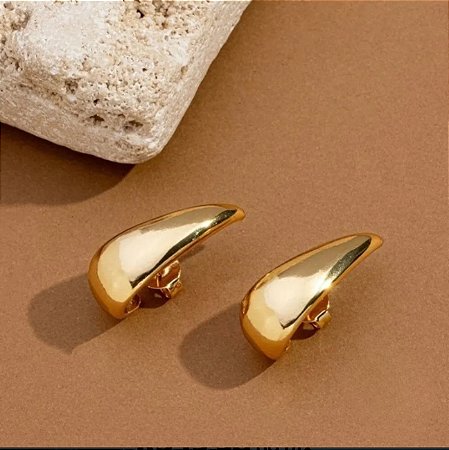 Brinco Ear Hook Gota - Banhado Ouro 18k