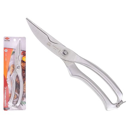 Tesoura Cortar Trinchar Ave Frango Peixe Forjad Inox Corneta