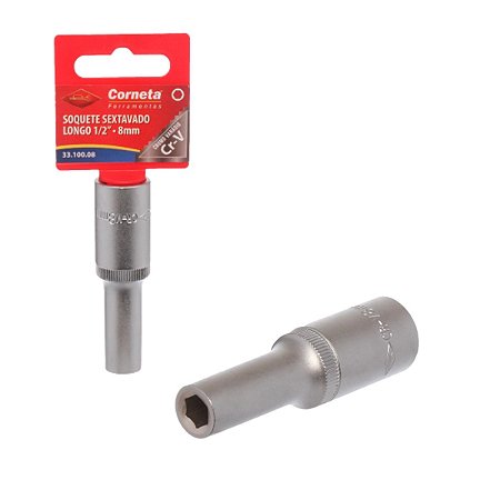 Soquete Profissional Sextavado Longo 1/2" | Opções 08-32mm